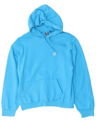 Sergio Tacchini Womens Hoodie Jumper UK 14 Medium Blue Cotton WZ01