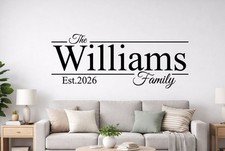PERSONALISED FAMILY NAME Est Vinyl Wall Art Sticker Decal Kitchen Bedroom Lounge