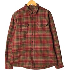 Used Orvis long-sleeved flannel check shirt men's size L approx.