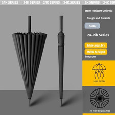 Extra Large 24-Rib Automatic Umbrella Double Layer Windproof Stormproof