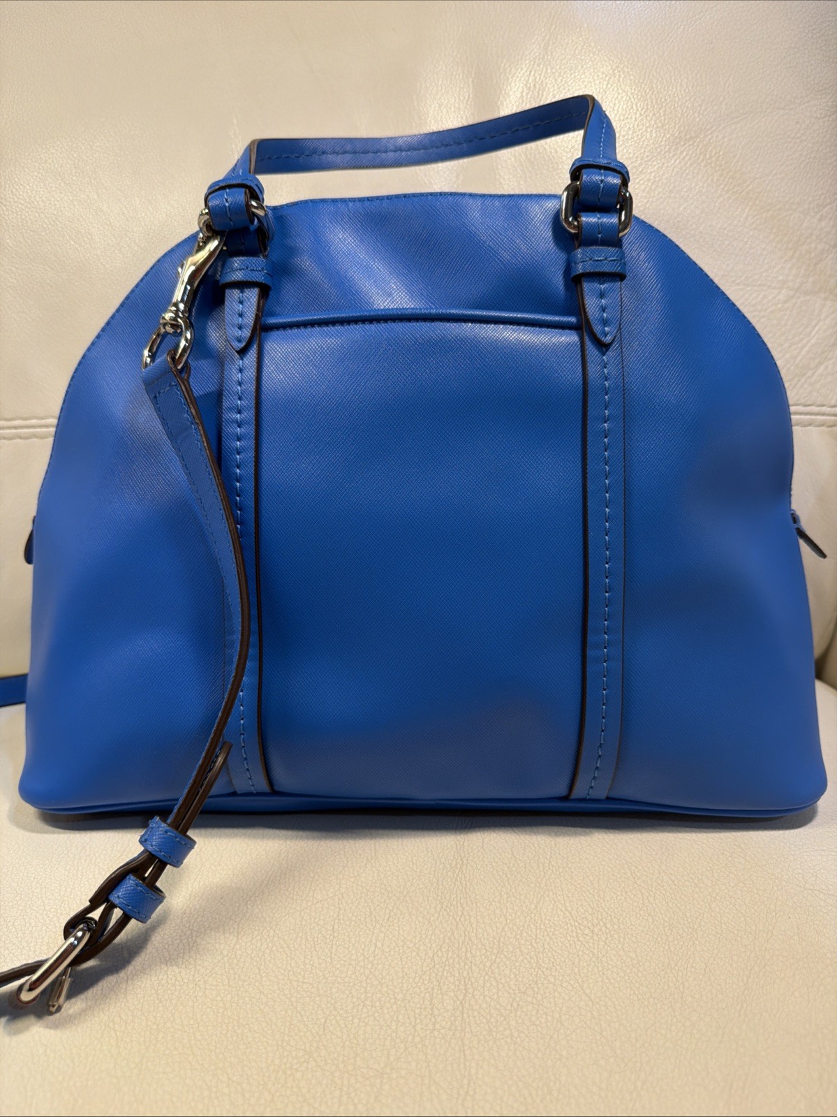 Coach Peyton Cora Domed Satchel Porcelain Blue Leather Bag image 10