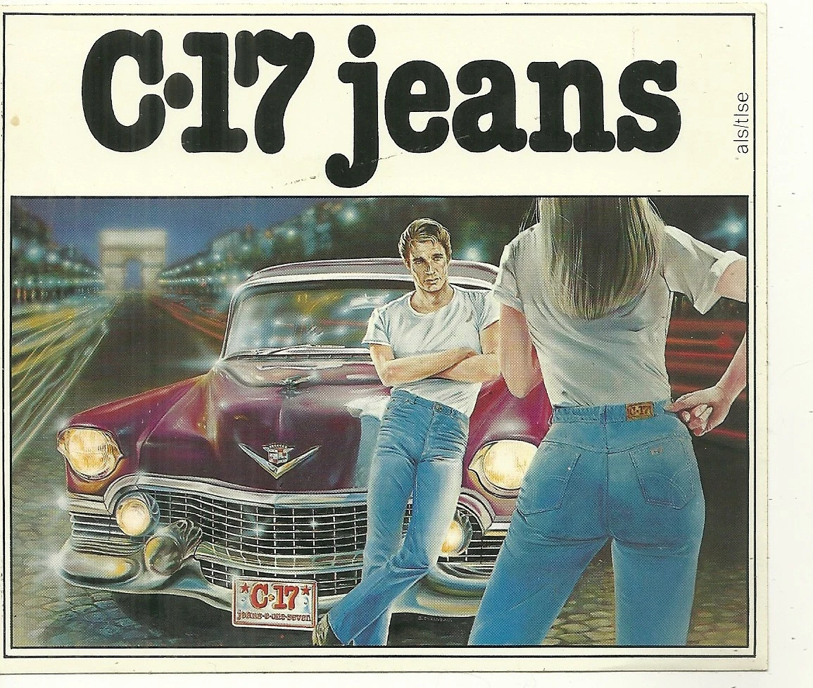 AUTOCOLLANT JEANS C.17 C17 MODE HABILLEMENT MARQUE VETEMENT