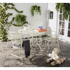 SAFAVIEH Outdoor Collection Thessaly 5-Piece Set | Antique White |