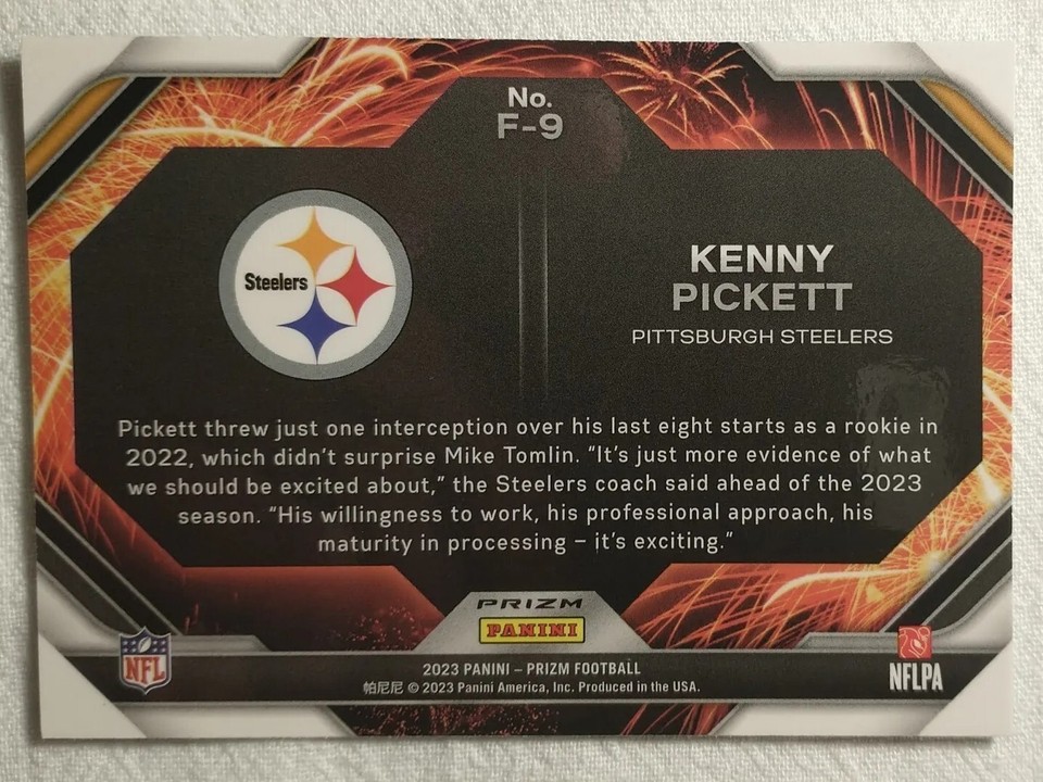 2023 Prizm football Kenny Pickett Green Wave Prizm SP Fireworks