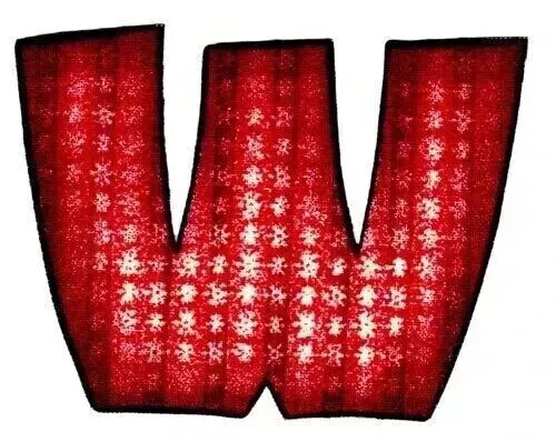 vintage letter w fabric applique iron on not embroidered 3 inch 1pc USA