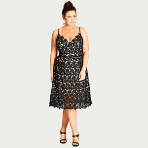 black midi cocktail dress