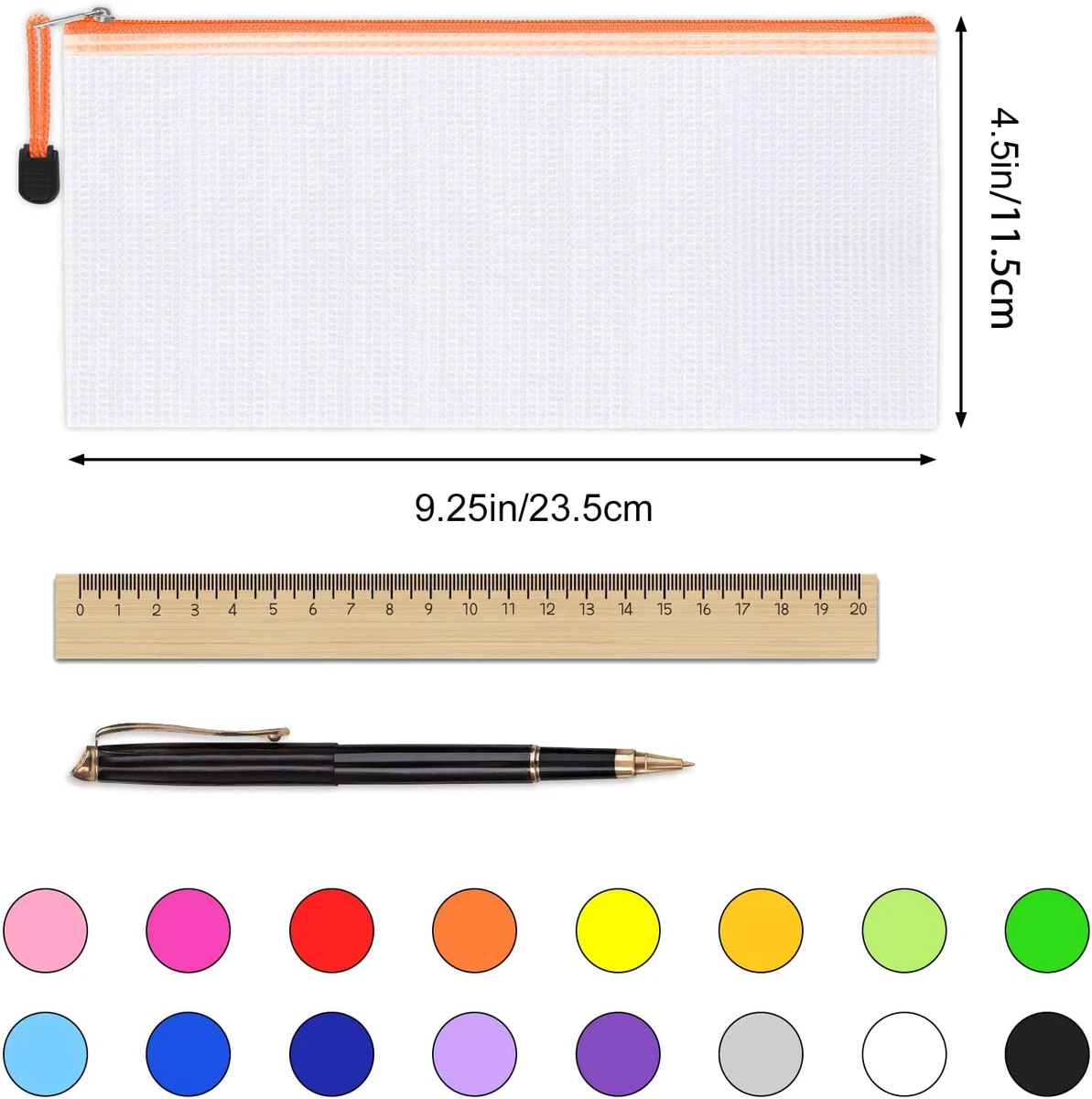 72Pcs Pencil Pouch Bulk, Mesh Zipper Pouch, Pencil Case Bulk Pencil Bags,  16 Col