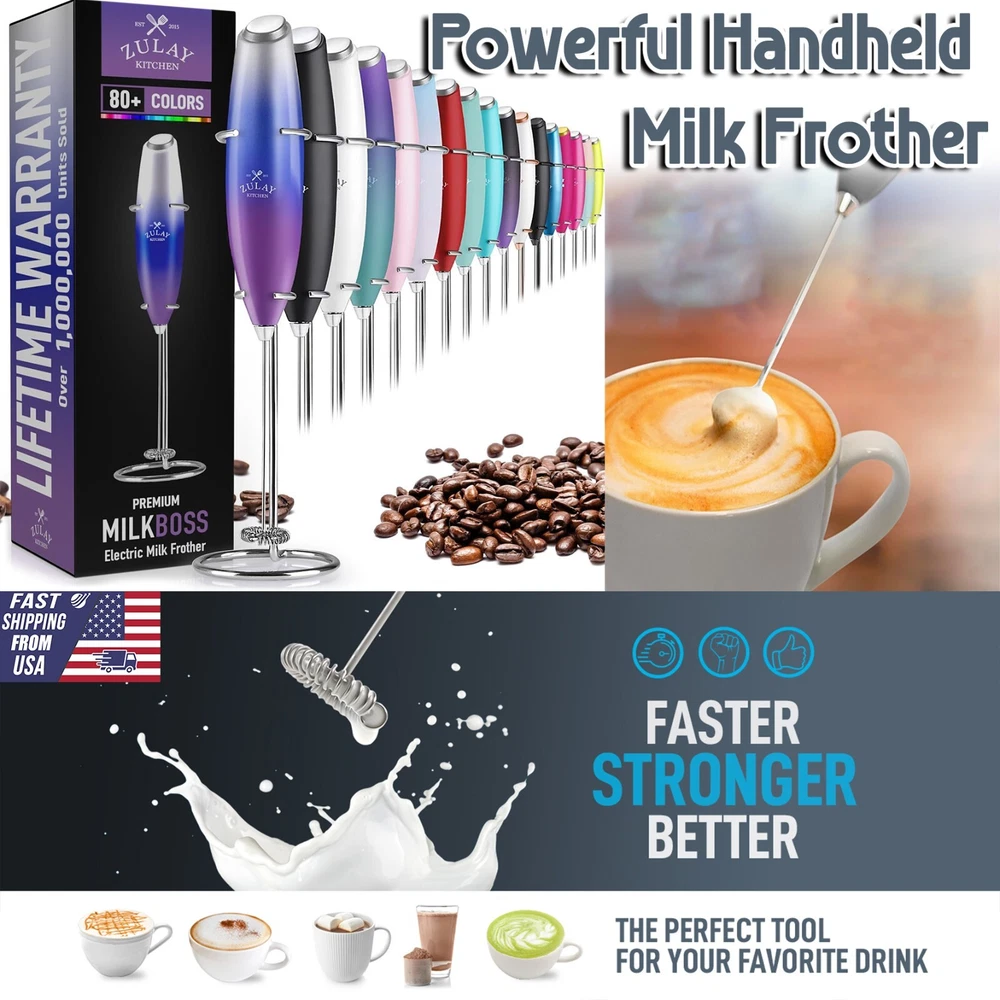 Milk Frother Handheld Foam Maker Whisk Drink Coffee Mixer Milk Mixer Mini Foamer