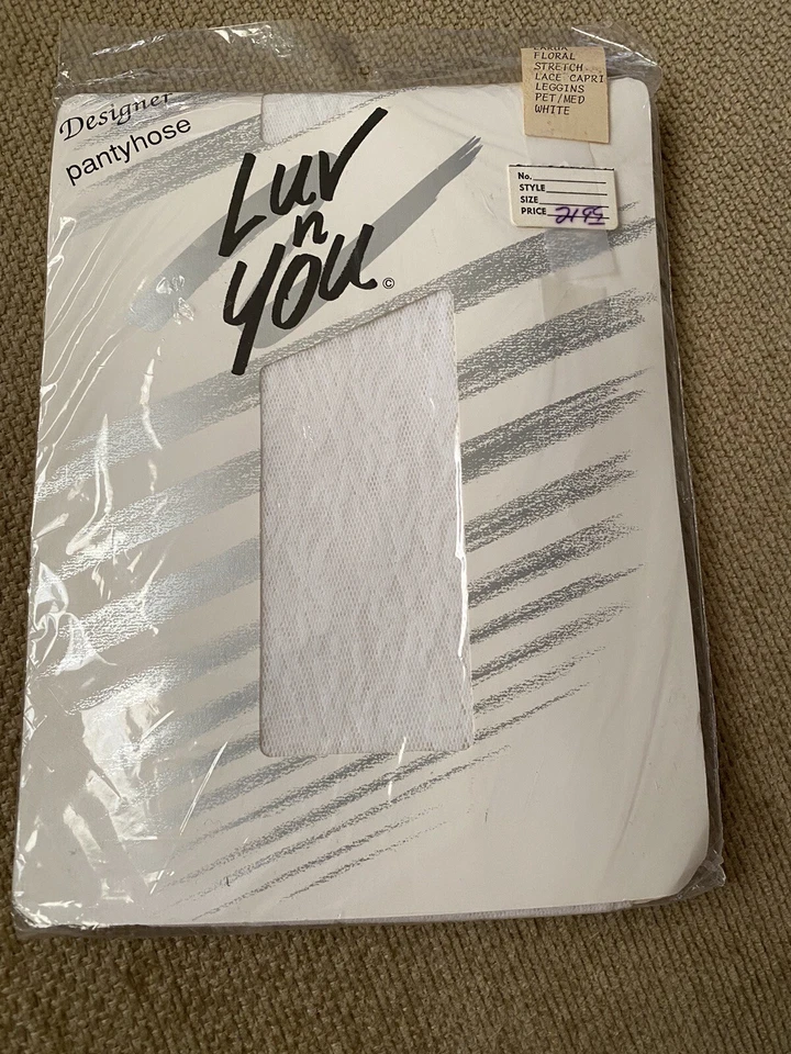 Luv N You Larua Floral Elastizado Encaje Capri Leggings Mascota/Med Mediano Blanco Nuevo Foto 2 de 4