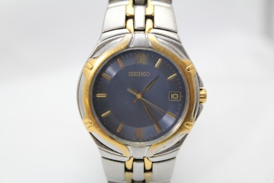 Seiko 7N42-6C10 Mens STAINLESS \u0026 Gold Plate Bracelet Watch | eBay