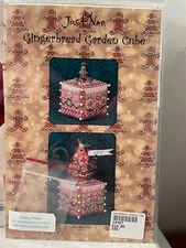 Just Nan GINGERBREAD GARDEN CUBE Cross Stitch Pattern w/ Embellishments
