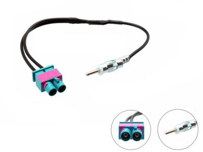 CT27AA51 Twin Double Fakra to DIN Aerial Adaptor Antenna for Audi A4 07 Onwards