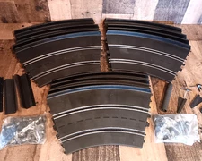 Vintage Eldon Slot Car Track 1435-11 Super Rally Banked Curve 12 Pcs w/Supports