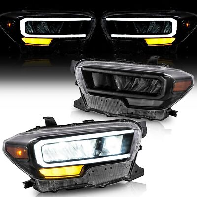 VLAND Full LED Reflector Headlights W/DRL For 2016-21 Toyota Tacoma Front Lamps