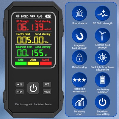Digital EMF Meter Electromagnetic Field Radiation Detector LCD Geiger Counter