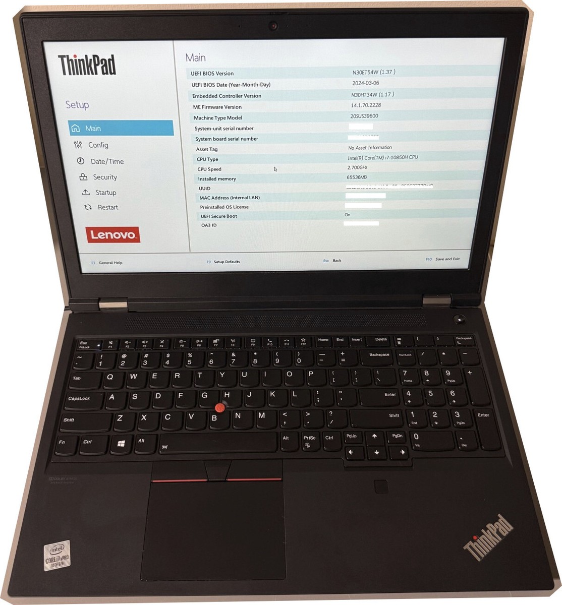 Lenovo ThinkPad P15 Gen 1 15.6