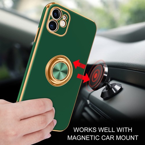 For iPhone 11 6.1" Case Shockproof Protective Rugged Cover & Golden Ring Holder - Bild 22 von 136