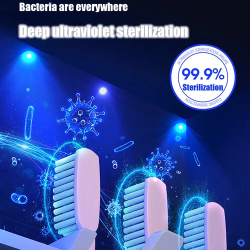 Toothbrush Holder UV Light Sterilizer Cleaner and Automatic Toothpaste Dispenser - Picture 6 of 15