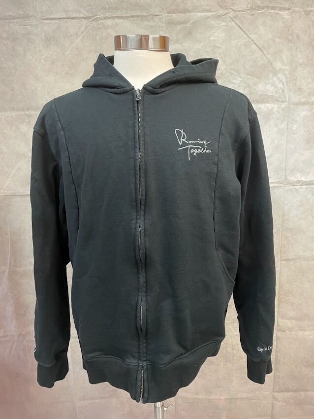 ByteDance Running Together Men's Black Full Zip Jacket Hoodie Size