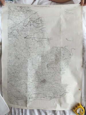 OLD MAP SHOWING AIRSHIP RAID OVER ENGLAND 25-26 SEPTEMBER 1916 1930 PAPERBACK