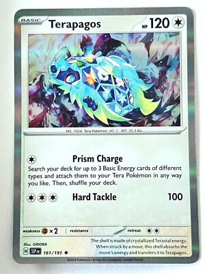 Terapagos 161/191 Holo Rare Surging Sparks Pokemon TCG - Pack Fresh Near Mint NM