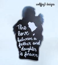 ELITE4U SILHOUETTE  DAD DAUGHTER TITLE premade paper piecing scrapbook diecut