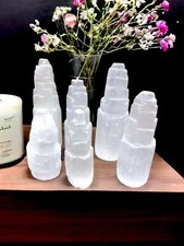 Selenite Mountain Tower Spiritual Healing Crystal Geodes Grade A Chakra Pillars