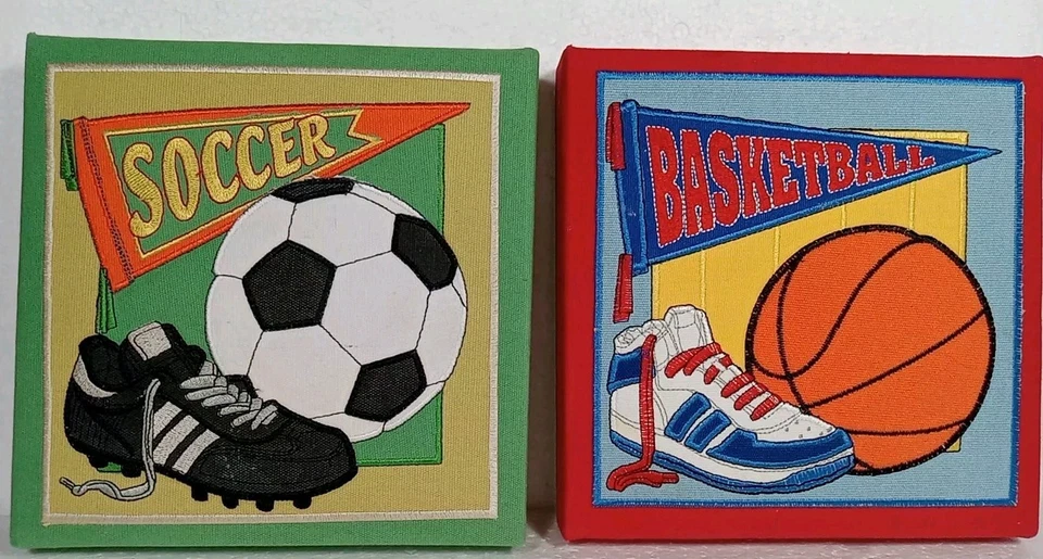 Спортивные настенные квадраты детская игровая комната спальня футбол и баскетбол 9 дюймов x 9 дюймов - Изображение 2 из 4