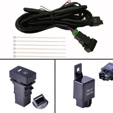 H11 H8 H9 40A Fog Light Wiring Harness Relay Kit ON/OFF LED indicators Switch