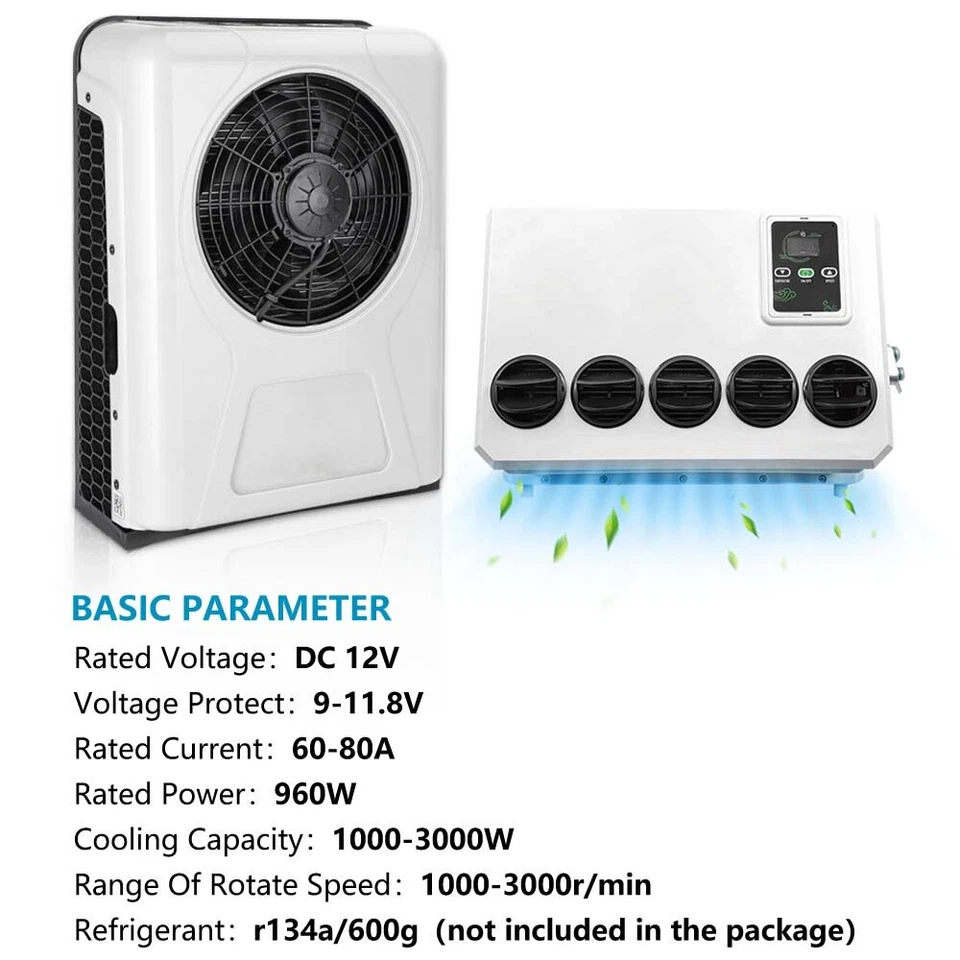 Climatiseur split 12V 12000 BTU pour cabine de camion – Autobus & Camping-cars - Photo 2/4