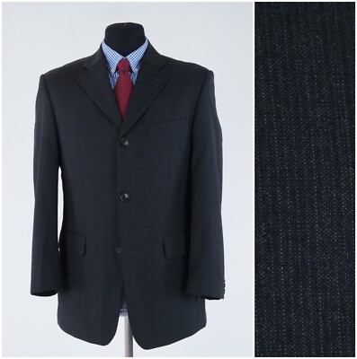 Gestreifter schwarzer Herrenblazer 40 S UK-Größe DIGEL Wolle Sport Mantel Jacke