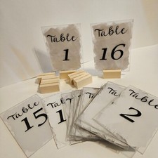 Acrylic Wedding Baby Shower Event Party Table Numbers