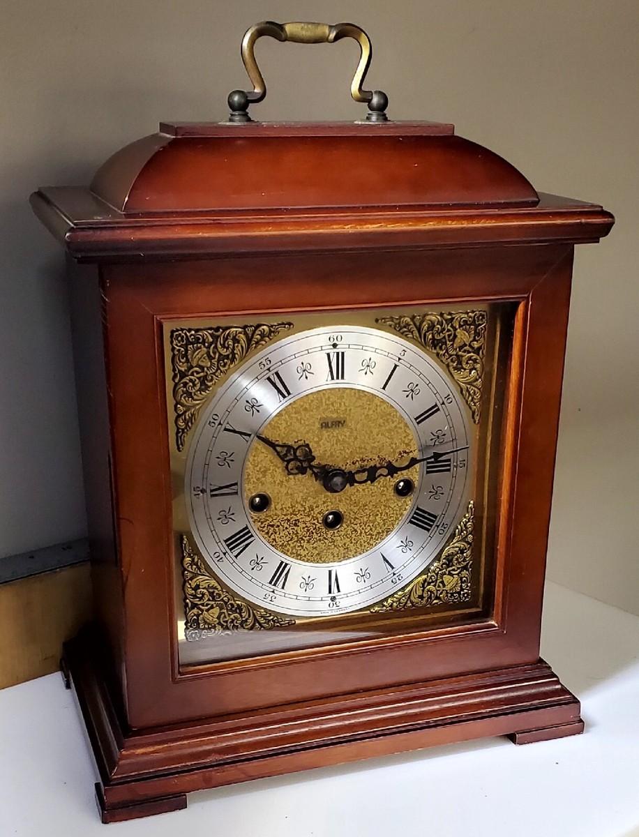 Vtg. ALFRY Mantle Clock West Germany EMIL SCHMECKENBECHER 2 Jewels