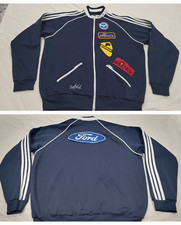 Chaqueta vintage Adidas Ford Maverick Seefeld cremallera completa para hombre 2XL parches azules