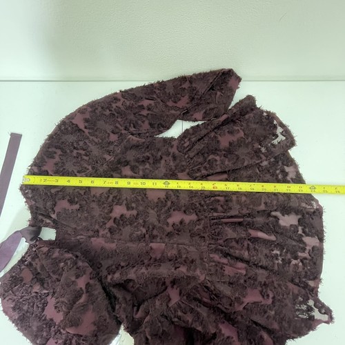 NWT Altar’d State Textured Floral Peplum Top Back Keyhole Purple Sz S - Picture 10 of 12