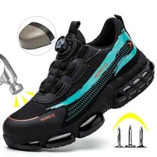 Men's Rotating Button Safety Shoes Outdoor Steel Toe Anti-Smash Protective Shoes