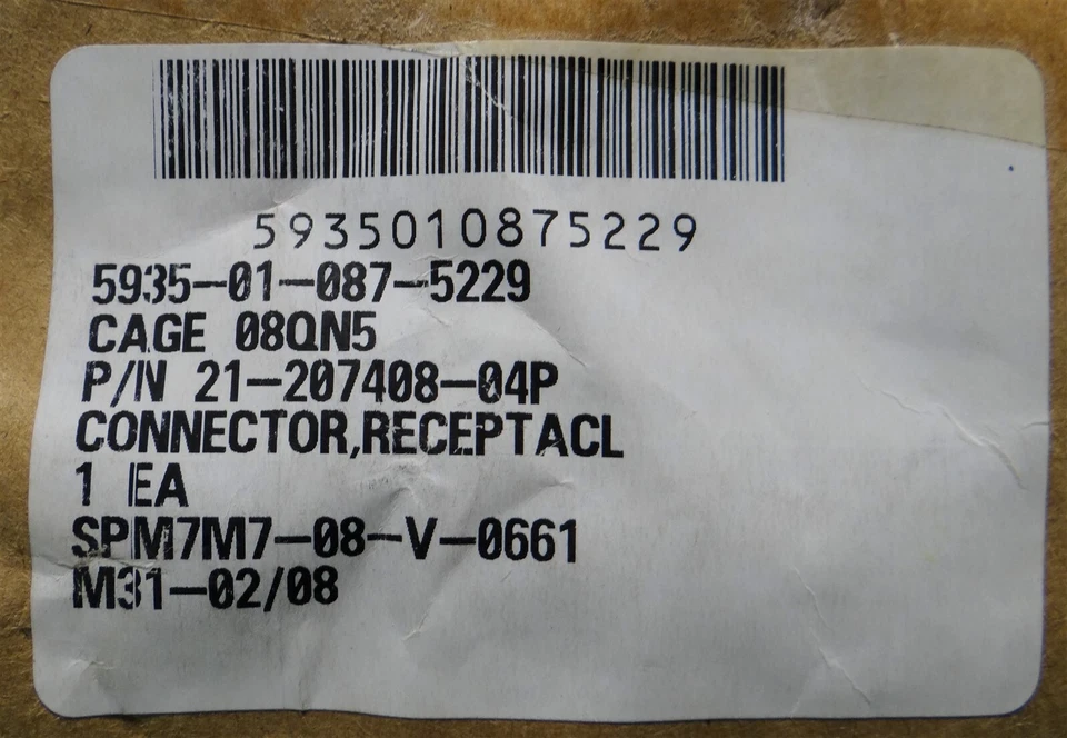 Amphenol 21-207408-4P CH-47 Electrical Receptacle Connector NSN 5935-01-087-5229 - Image 2 of 4