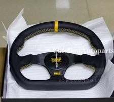 OMP 325mm 13'' Leather D Shape Flat Gaming Racing Steering Wheel Fit for OMP Hub