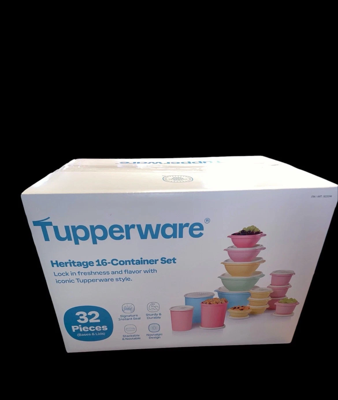 Tupperware Heritage Collection 32-piece Food Storage Container Set Blue - NEW