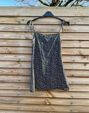 Spotty Tie Up Straps Mini Dress Size 12 New With Tags Pretty little thing