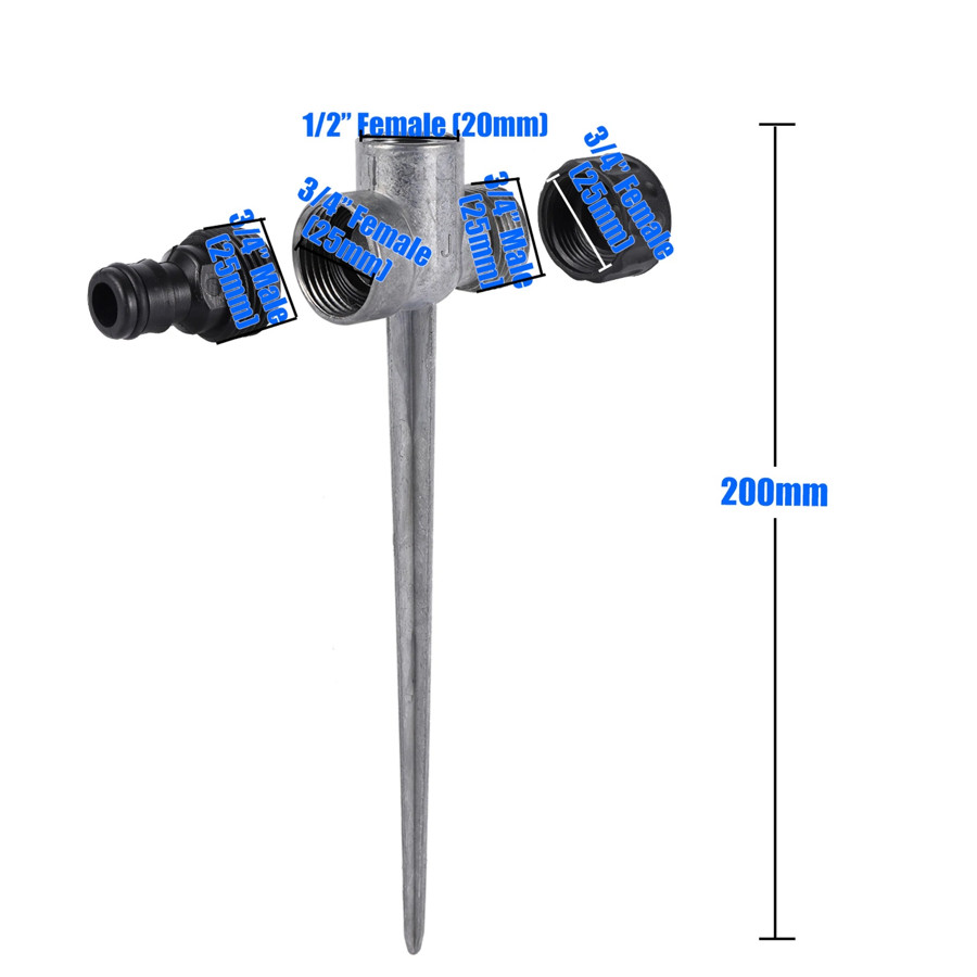 1pcs 1/2" Male Thread Rotating Rocker Sprinkler Adjustable Impact Sprinkler