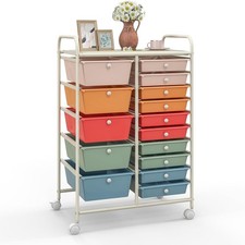 Giantex 15 Drawers Rolling Cart Storage for Classroom Office