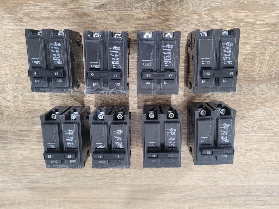 Lot De 5 Disjoncteurs Eaton BR225 25A 2 Pôles - Pour Tableau électrique, 120-240V, Usage Domestique