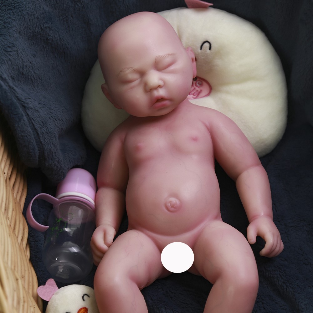 New 18.5 Inch Unpainted Girl Silicone Reborn Doll Simulation DIY Newborn Dolls