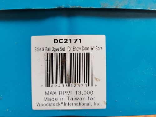 Roman Carbide DC2171 - Stile & Rail Ogee Set for Entry Door 3/4" Bore - Picture 2 of 3