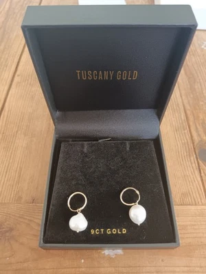 Tuscany 9ct Gold Pearl Drop Earrings - Image 1 of 4