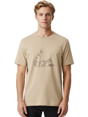 Sleeping-Parrot-2 Mens Graphic Tee, 100% Cotton, Casual Summer Wear