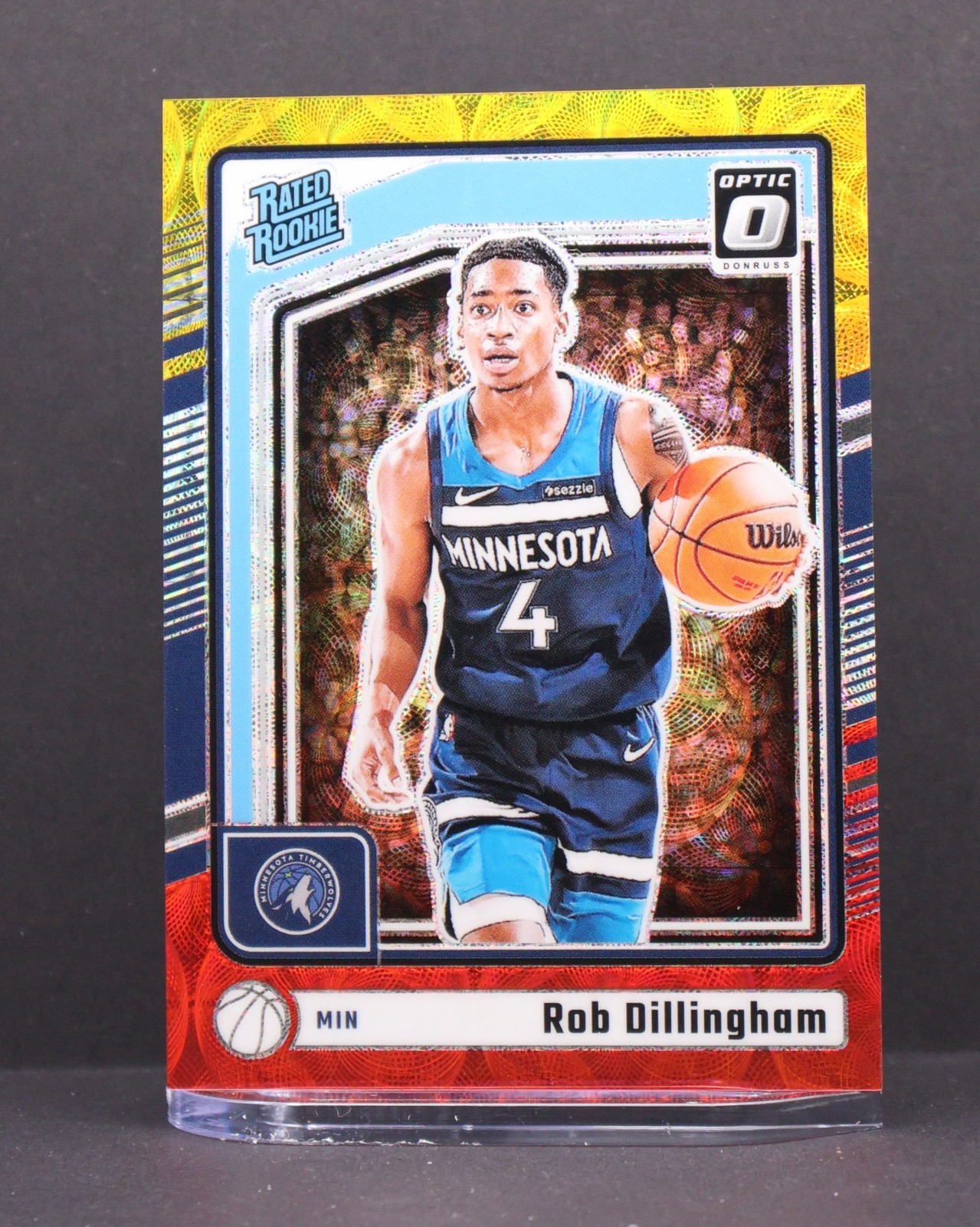 Rob Dillingham 2024-25 Panini Donruss Optic #259 Red Gold International /99 RC