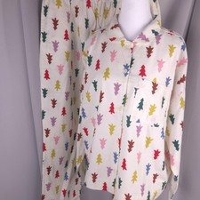 Hanna Andersson Womens L Pajama Set Ivory Tree Flannel Cotton Cozy Goblincore