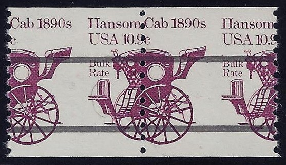 1904a - 10.9c Huge Scarce Misperf Error / EFO Pair Precancel Hanson Cab Mint NH